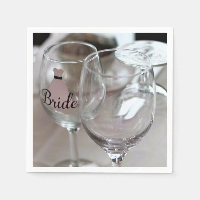 En Papier Serviette verre à vin de mariée (Devant)