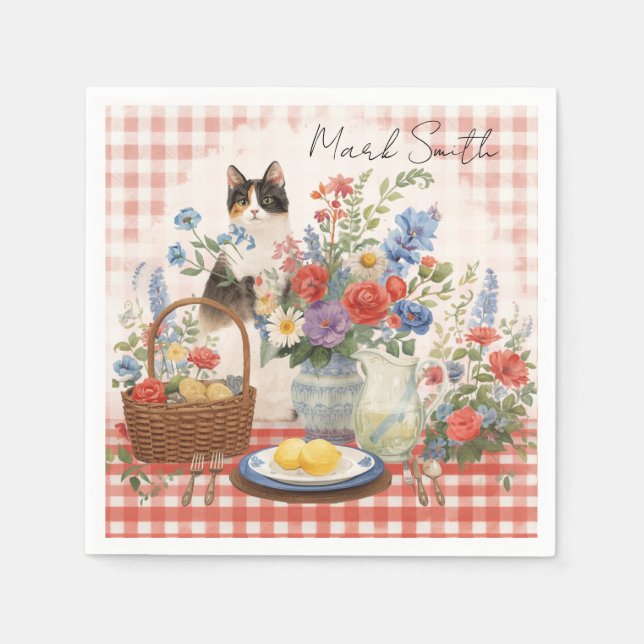 En Papier Serviettes pour chat du 4 juillet Serviette de fêt (Devant)