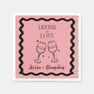 En Papier Servir Dans L'Amour Mariage Personnalisé Serviette