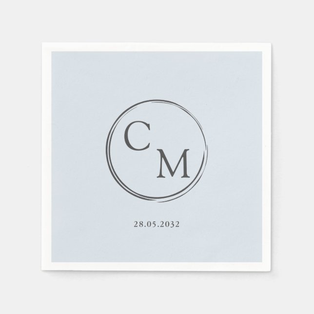 En Papier Simple et élégant monogramme Serviette (Devant)