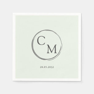 En Papier Simple et élégant monogramme Serviette