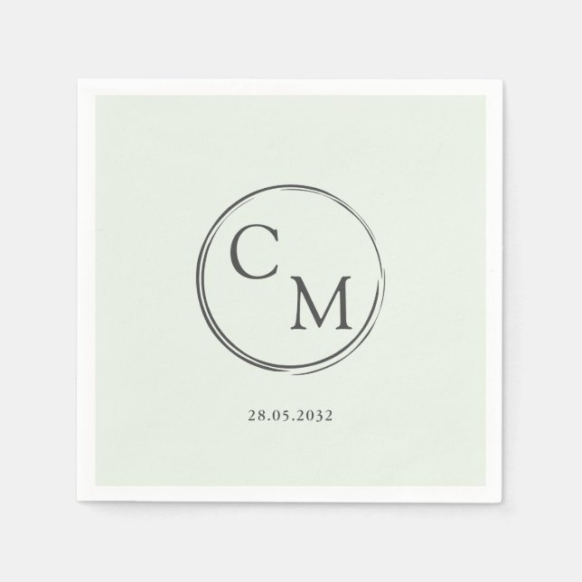 En Papier Simple et élégant monogramme Serviette (Devant)