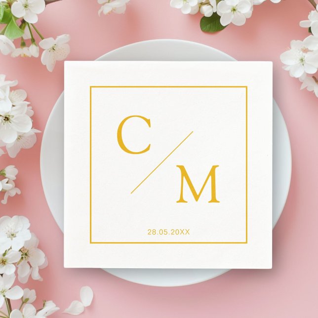 En Papier Simple et élégante serviette monogramme (Personalized Simple Elegant Monogram Napkin)