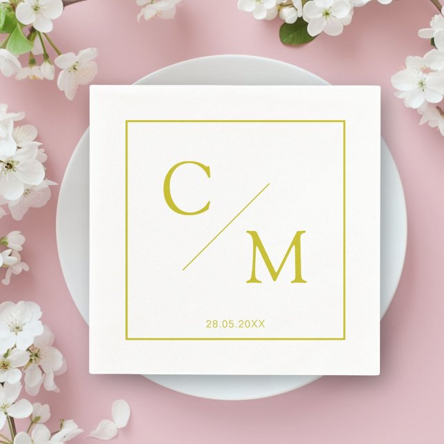 En Papier Simple et élégante serviette monogramme (Personalized Simple Elegant Monogram Napkin)