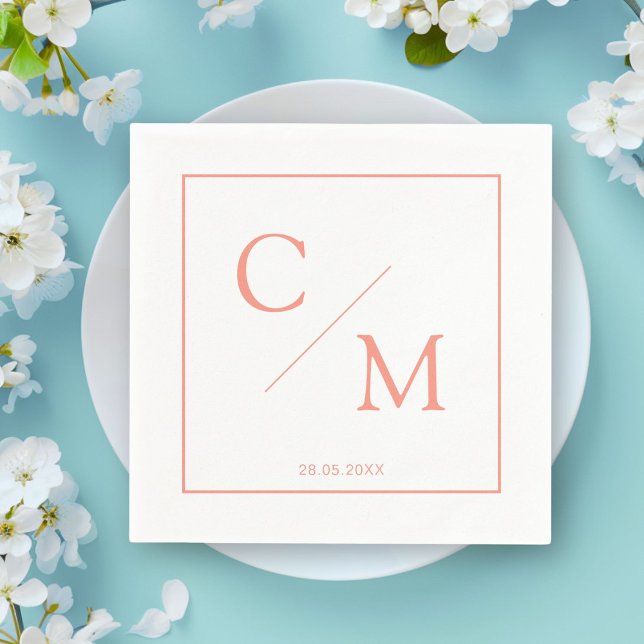 En Papier Simple et élégante serviette monogramme (Personalized simple elegant monogram napkin)