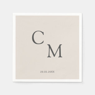 En Papier Simple et élégante serviette monogramme