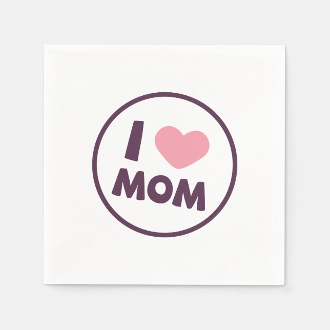 En Papier Simple I Love Maman's Day | Serviette de table (Devant)