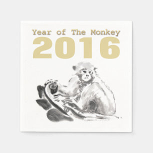 En Papier Singe peignant la serviette 2016 chinoise de