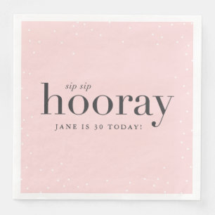 En Papier sip sip hooray fête d'anniversaire serviette