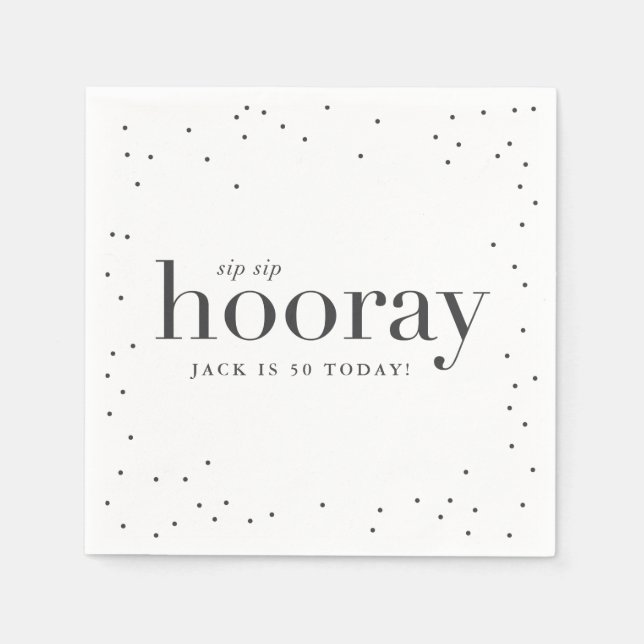 En Papier sip sip hooray fête d'anniversaire serviette (Devant)