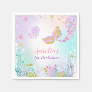 En Papier Sirène lunatique de serviette de fête