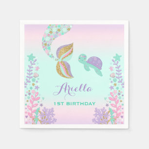 En Papier Sirène lunatique de serviette de fête
