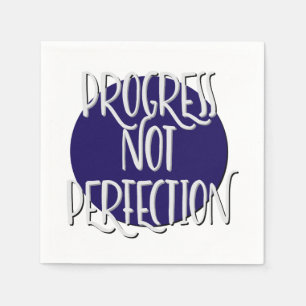 En Papier Slogan Serviette Progrès Pas Perfection