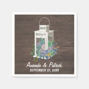 En Papier Succulent Pays Rustique Lanterne Mariage serviette