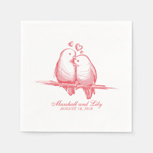 En Papier Sweet Lovebirds Valentine Mariage   Serviette de t