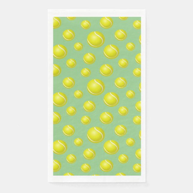 En Papier Tennis Balls Design Serviette Invitée (Devant)
