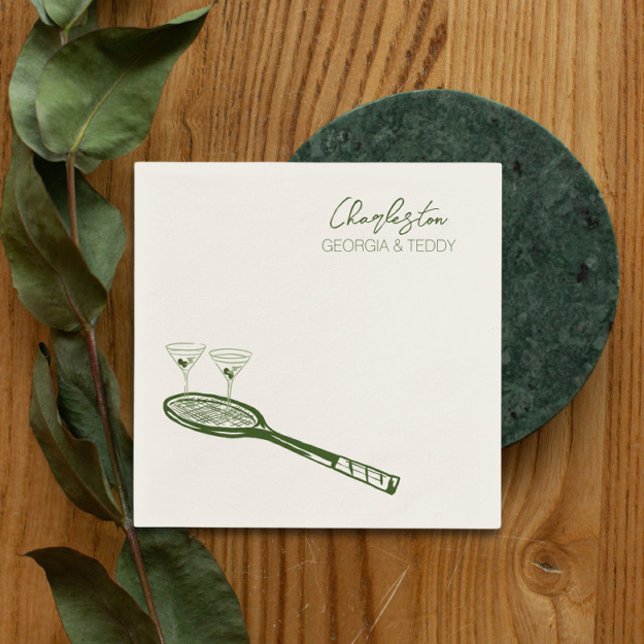 En Papier Tennis Mariage cocktail serviette (Créateur téléchargé)