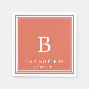En Papier Terracotta Mariage personnalisé Cocktail serviette