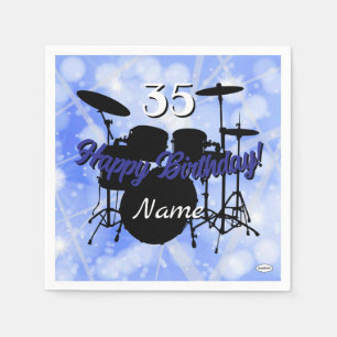 En Papier Thème d'anniversaire de batteur Serviette HAMbWG
