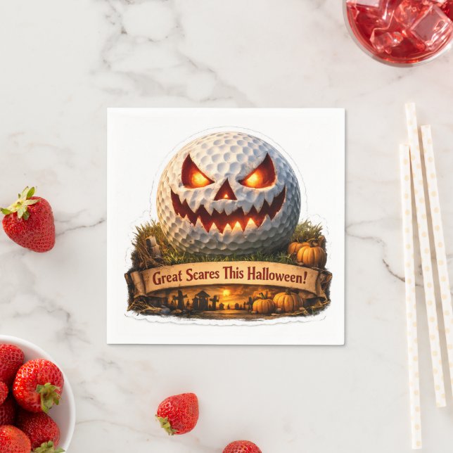 En Papier une serviette d'Halloween effrayante (En situation)