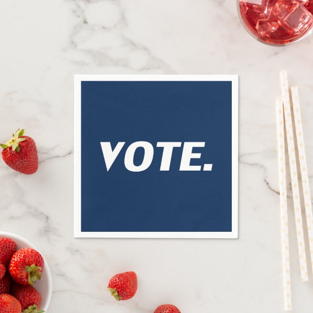 En Papier "Vote" marine bleu livre blanc serviette (En situation)