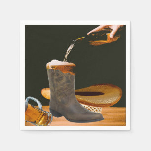 En Papier Western Party Cowboy Bottes Casquette Et Serviette