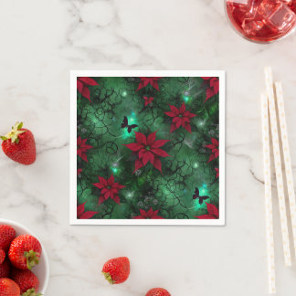 En Papier Witchy Magic Forest Poinsettia Découpage serviette