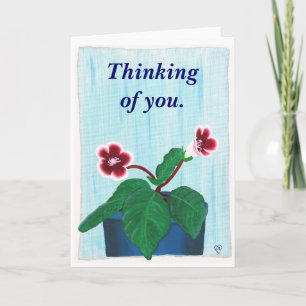 En pensant à vous, Cartes à fleurs Gloxinia peinte
