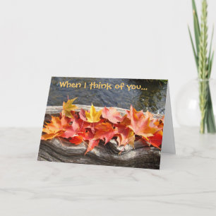 En pensant à vous ! Cartes de feuilles d'automne e