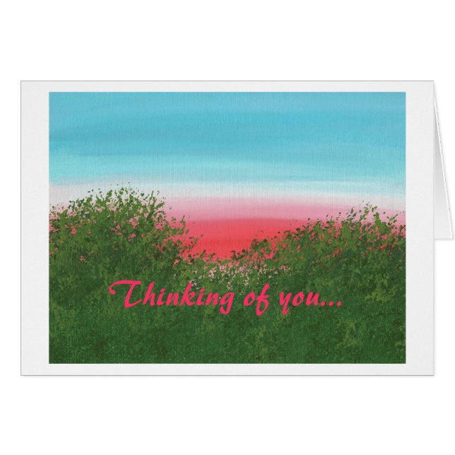 En pensant à vous, Red Sunset Greeting Cards (Devant horizontal)