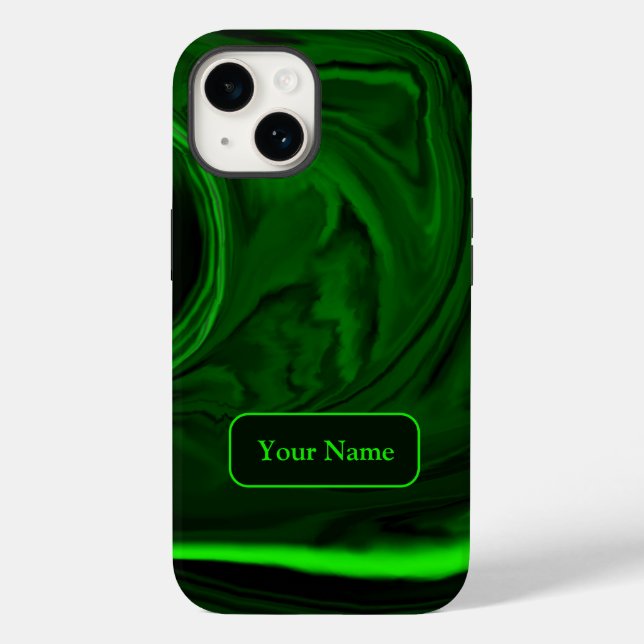en pierre de malachite verte, Coque personnalisé-M (Verso)
