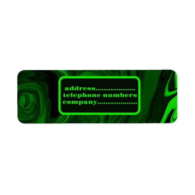 en pierre de malachite verte, étiquette personnali (Devant)