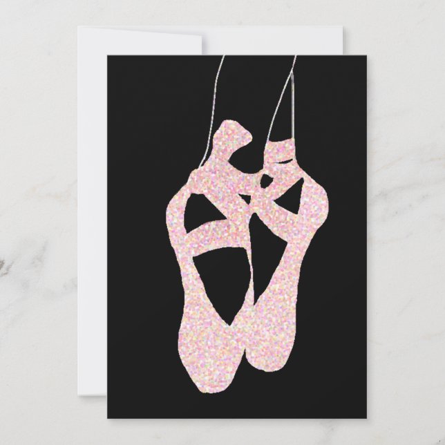 En Pointe Chaussures Ballet Invitations (Devant)