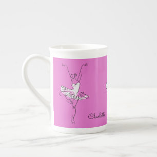 En Porcelaine Ballerina nom personnalisé tasse de café