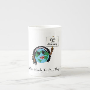 En Porcelaine Boucles pour la tasse d'humanité