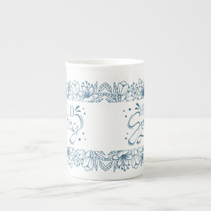 En Porcelaine Chine Bone tasse Bonjour printemps