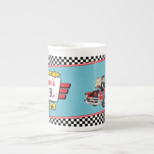 En Porcelaine Diner Retro Anniversaire 1950 tasse de papier fête