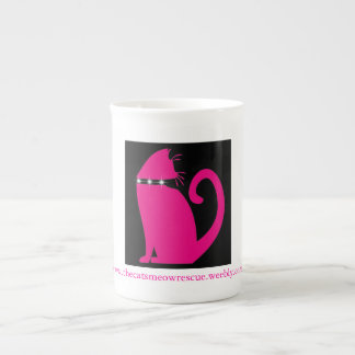 En Porcelaine La tasse de "chat de rose" de délivrance du Meow