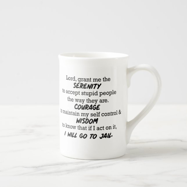 En Porcelaine Le "seigneur, tasse drôle m'accordent sérénité" (Droite)
