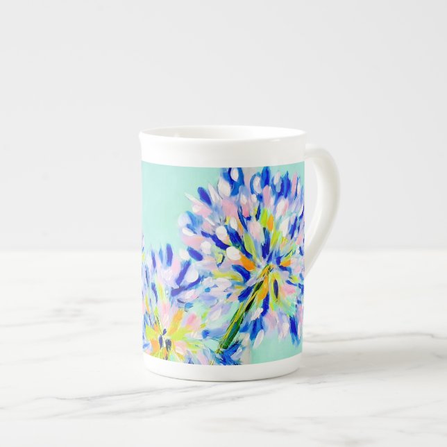 En Porcelaine Personnalisé Joli agapanthas tasse de café (Devant droit)