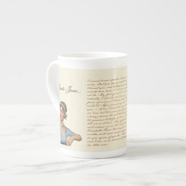 En Porcelaine Pour citer la tasse de thé de citations de Jane (Devant gauche)