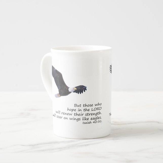 En Porcelaine Sur des ailes aimez la tasse de spécialité (Devant gauche)