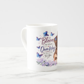 En Porcelaine Tasse à café Fille Papillon Épanouis-Toi à Ta Mani