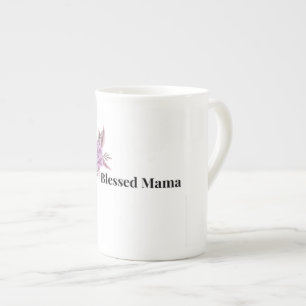 En Porcelaine Tasse à café florale Maman bénie