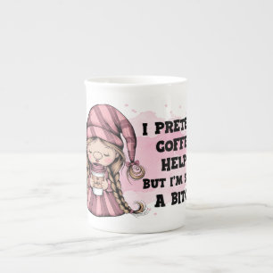 En Porcelaine Tasse à café Gnome Drôle – Cadeau de Citation Sarc