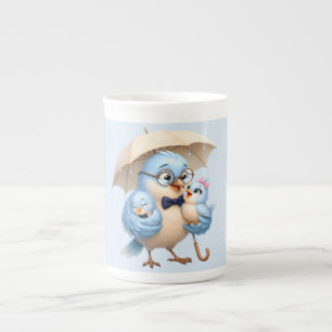 En Porcelaine Tasse à café Père Oiseau Cadeau de famille