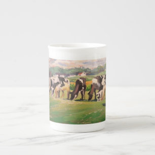 En Porcelaine Tasse avec frôler des vaches