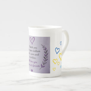 En Porcelaine Tasse avec motif de cœur pour la fête des mères