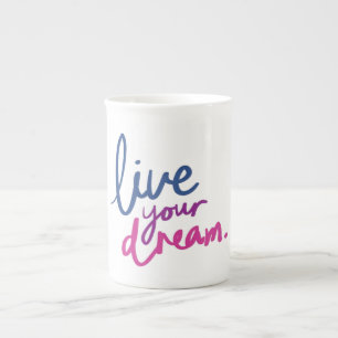 En Porcelaine Tasse de café avec citation inspirante « Vivez vot
