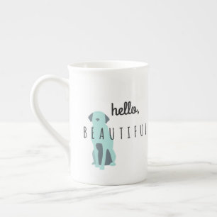 En Porcelaine Tasse de café - bonjour, beau - pour elle